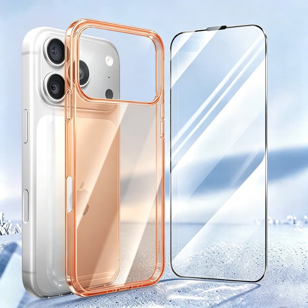 Kit Capinha Transparente + Película Anti Impacto iPhone 17 16 15 14 13 12  Ideal para Você Personalizar do Seu Jeito