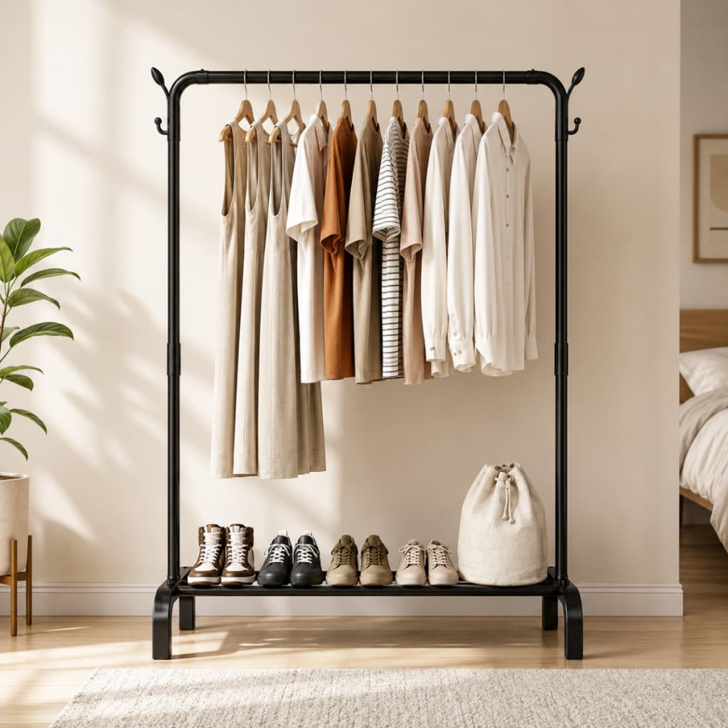 Arara De Roupa Cabideiro Sapateira Rack Organizador Multiuso guarda roupa
