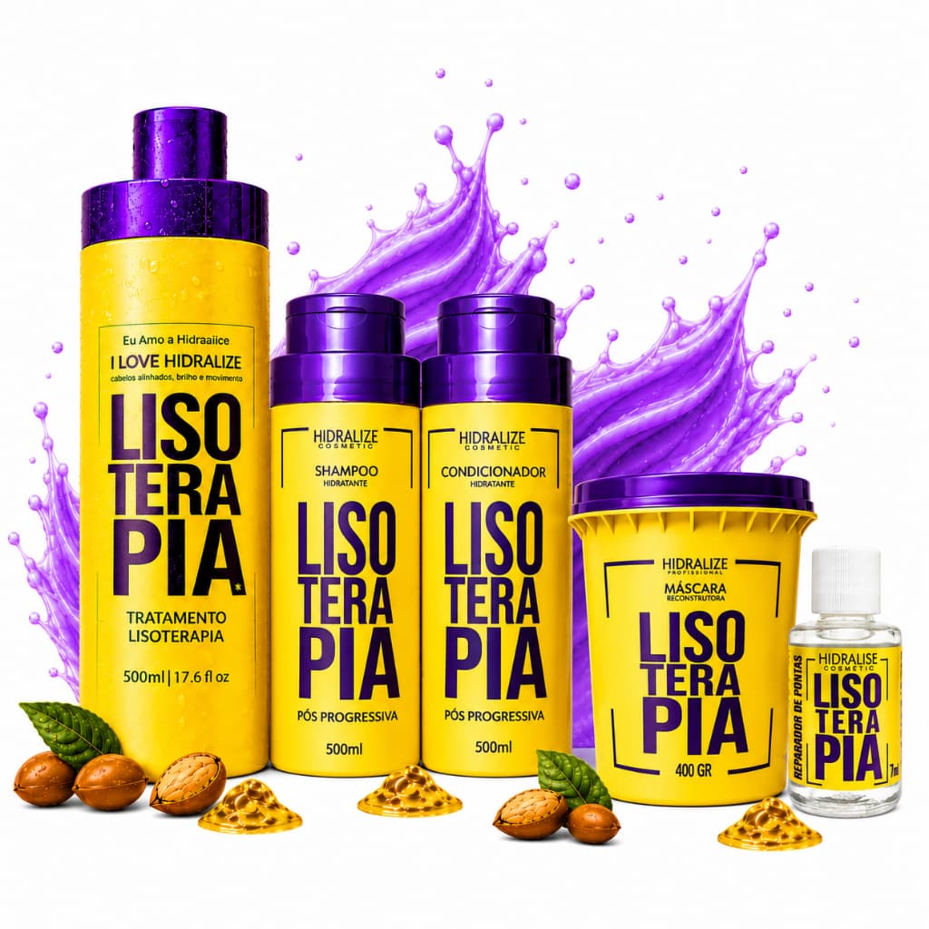 Lisoterapia Progressiva Sem formol Orgânica Profissional Tratamento Capilar 5 produtos 500ml
