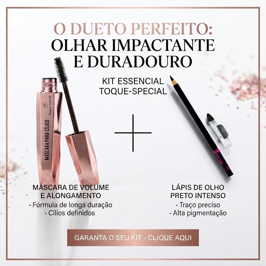 Kit Maquiagem para olhos lapis preto + Rimel