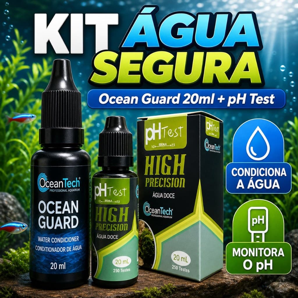 Kit Agua Segura Ocean Tech Ocean Guard 20ml + pH Test 20ml