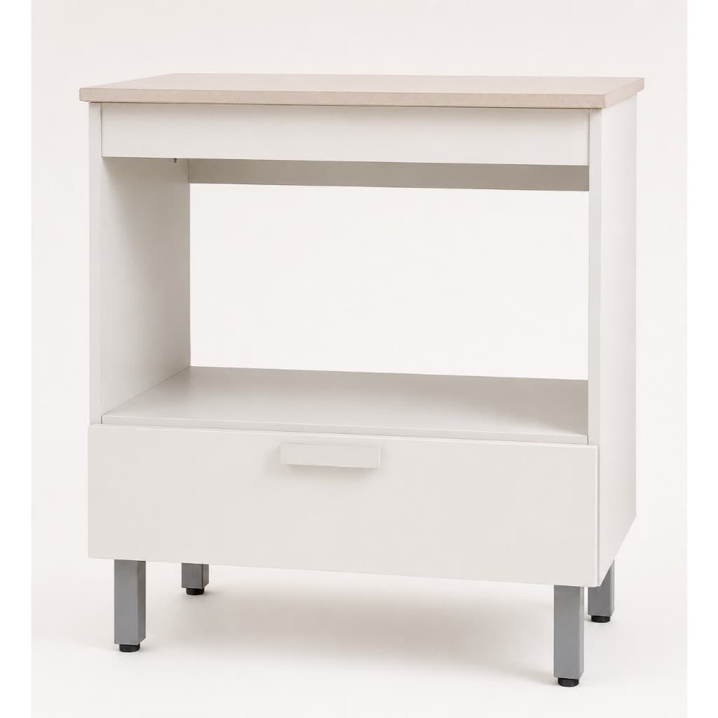 Balcão De Cozinha  Para Cooktop 4 Ou 5 Bocas 1 Porta E Nicho - Branco