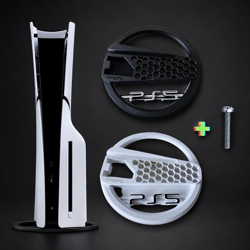 Exclusivo Suporte Base Vertical Para Playstation 5 Ps5 Slim Digital ou Com leitor PF + Parafuso de Fixação