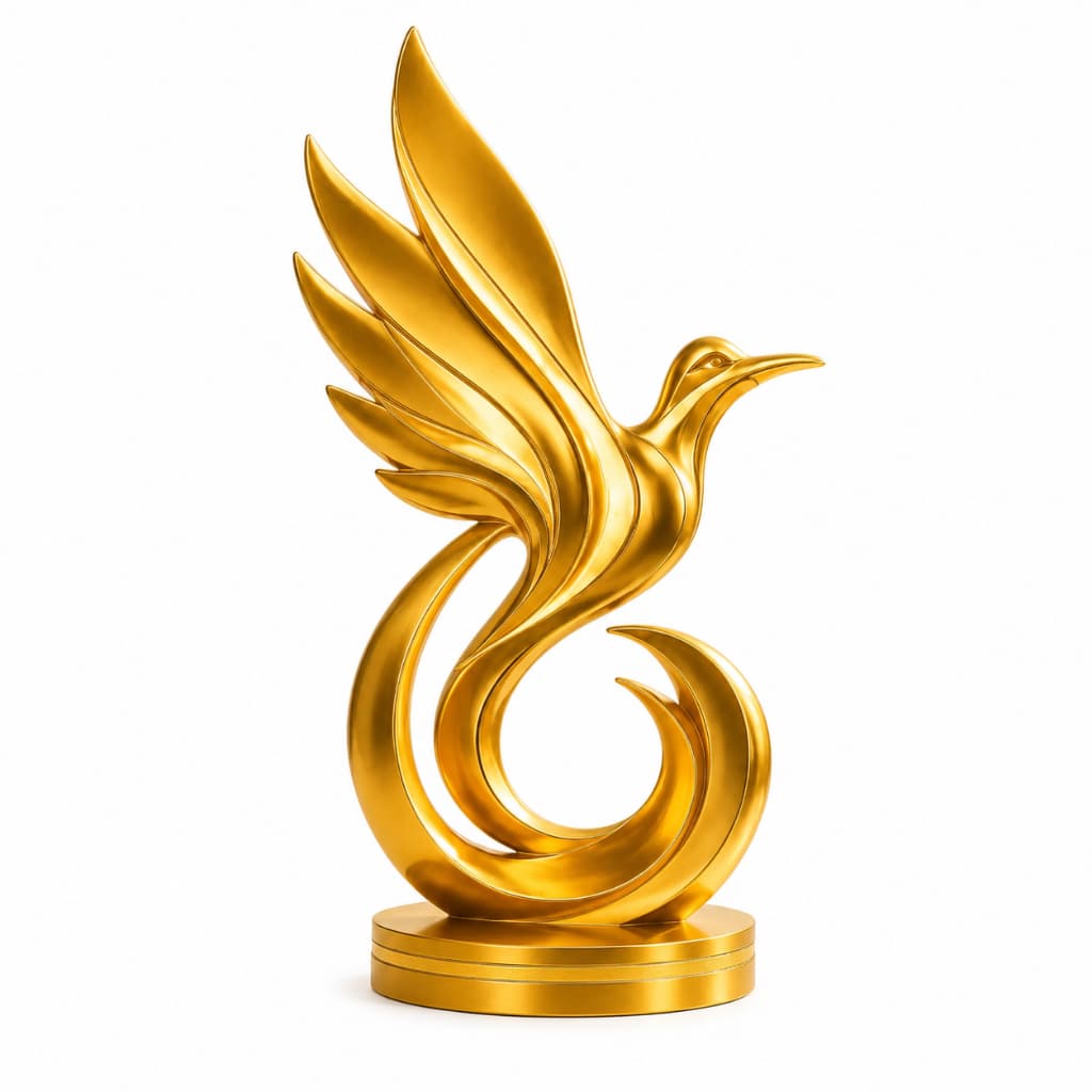 Escultura Decorativa Pássaro Beija-flor Luxo Mesa