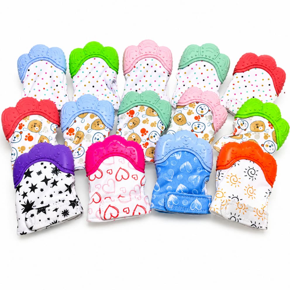 Luva Mordedor Para Bebê Silicone Luvinha Coceira na Gengiva Dentição