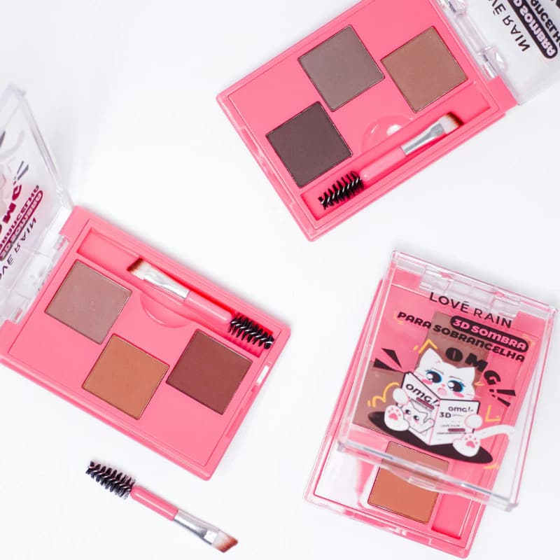 Paleta 3D para Sobrancelha OMG! 3 Cores + Pincel | Venda Unitária - Love Ráin