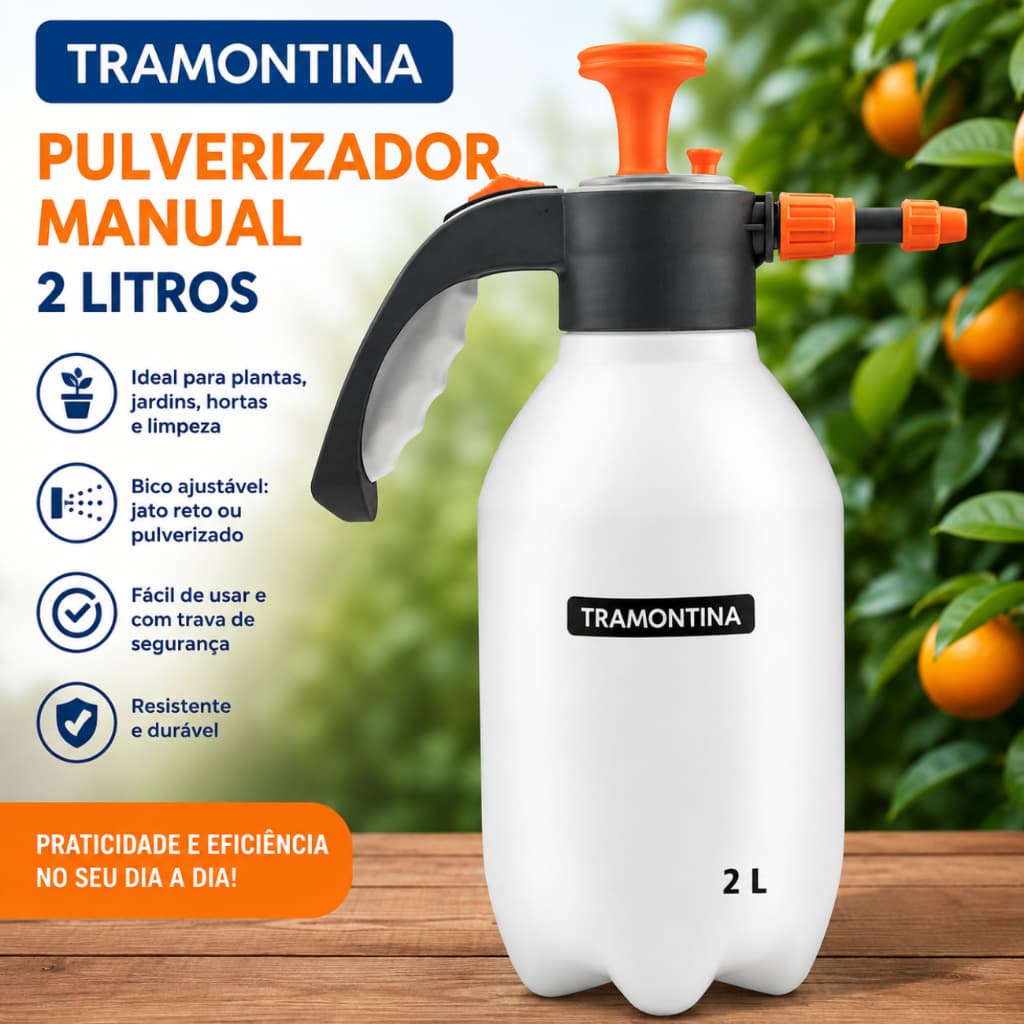 Pulverizador 2 L Pressão Manual Borrifador Tramontina
