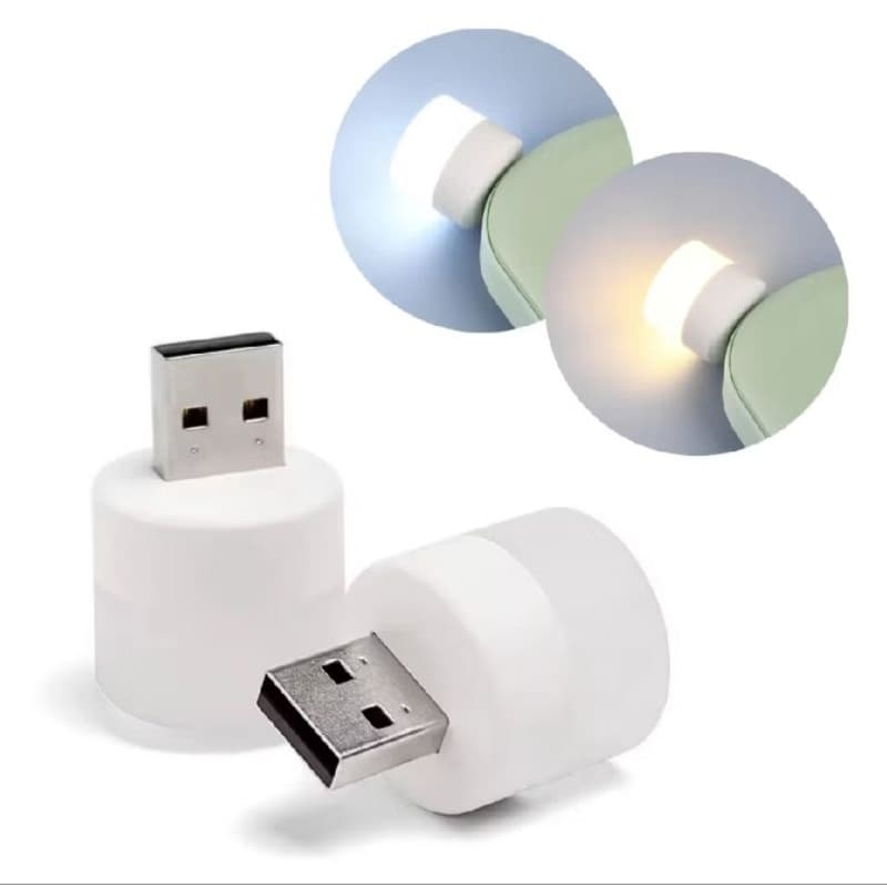 Mini Lâmpada LED USB 1W – Luz Branca, Portátil para Notebook, Power Bank e Tomada USB