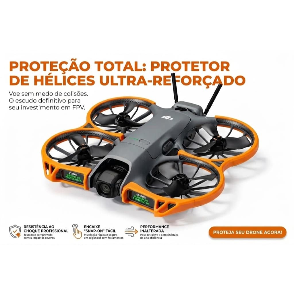 Bumper Protetor de Hélices Reforçado para Drone DJI Neo 2 Proteção 360