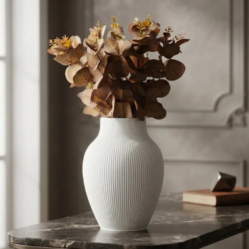 Vaso Decorativo com Eucalipto Artificial Arranjo para Sala Mesa Aparador