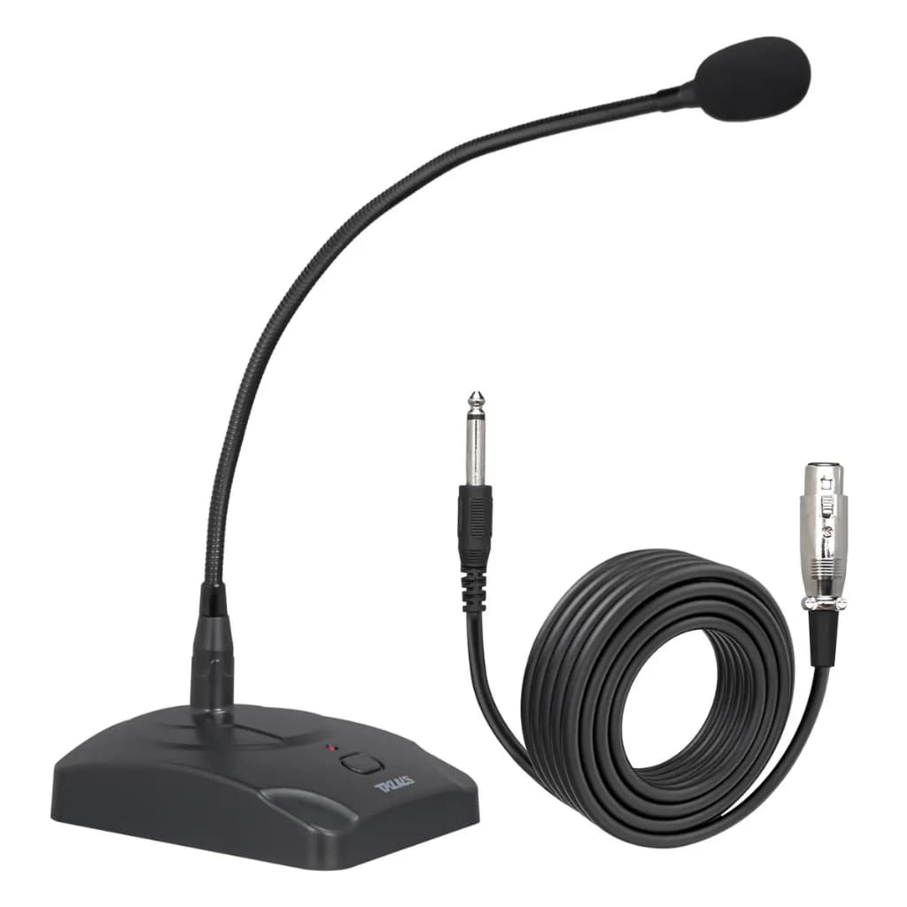 Microfone Gola de Cisne Dinâmico Com Fio, Ideal para Reunião, Discurso, Apresentação com Cabo Áudio Incluso