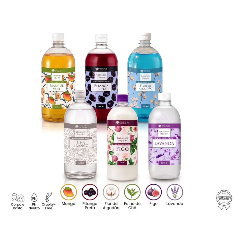 Kit 3 Sabonetes Líquidos 1l Refil Escolha Suas Fragrâncias