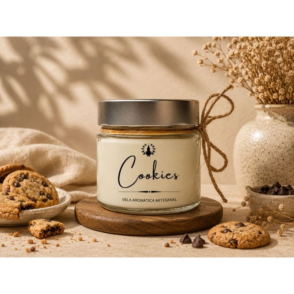 Vela Aromática Cookies | Classic | Perfumada | Pavio de Algodão | 160 gramas | Cera de Coco | Vegetal