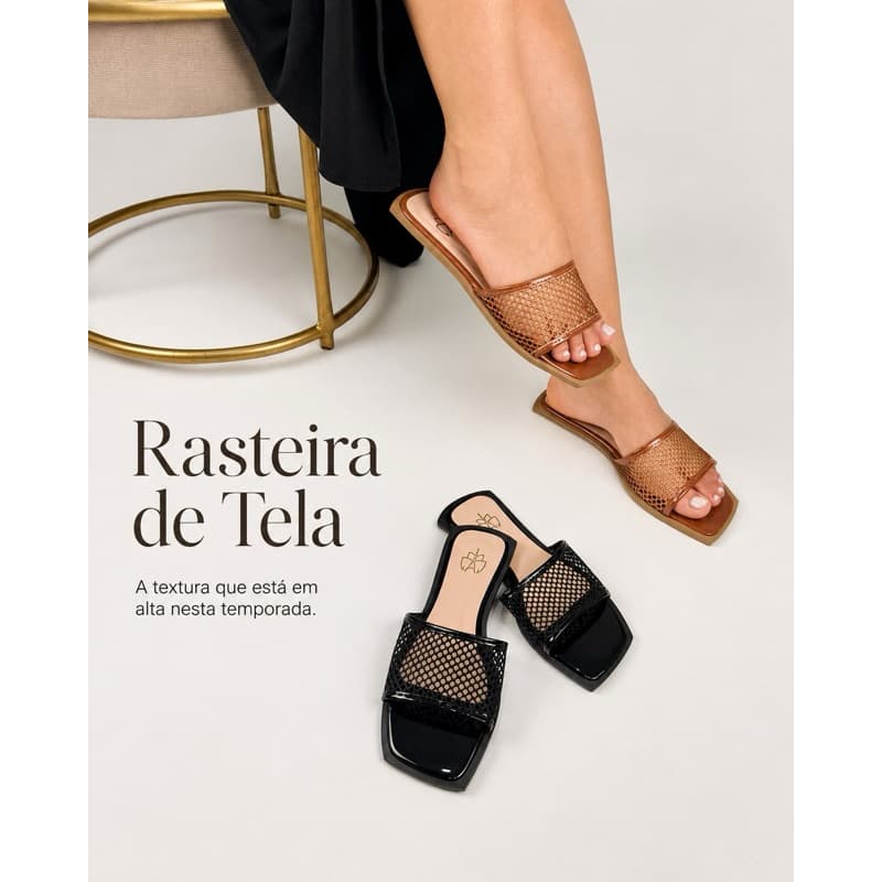 Rasteirinha Tela Feminina ✨ - Marcela Prado