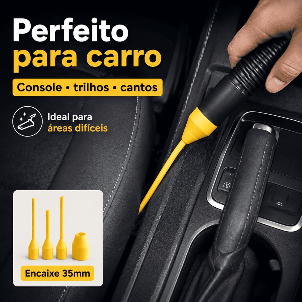 Kit 6 Bicos de Precisão para Aspirador 35mm Carro Detailing Frestas Trilhos + Adaptador