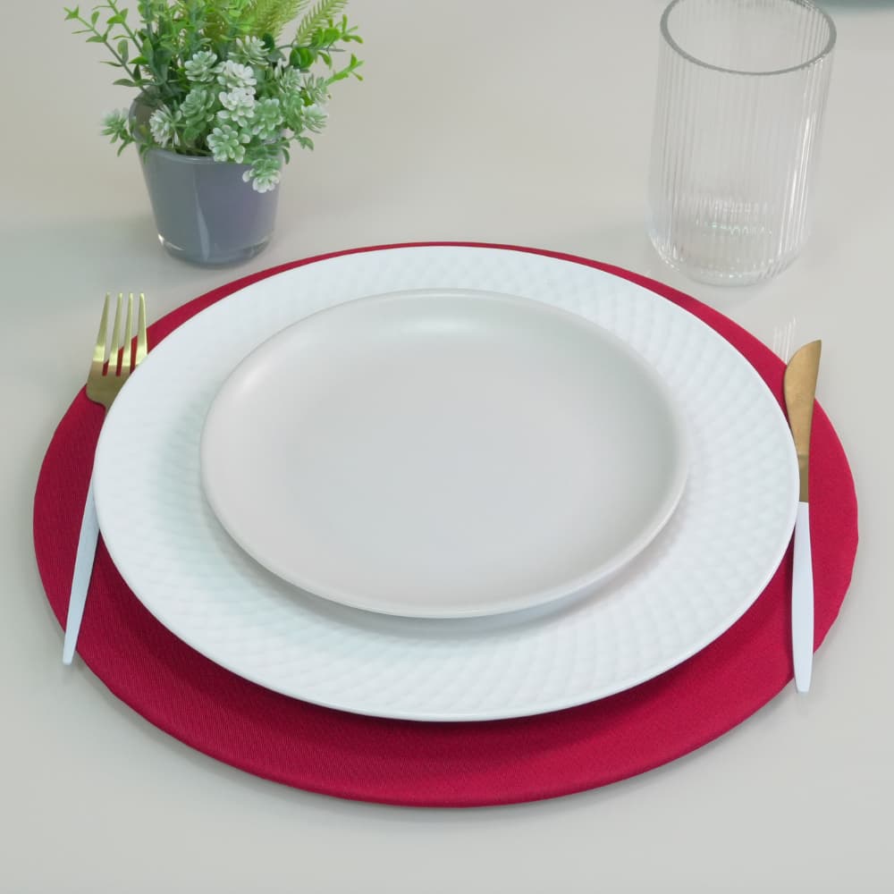 Sousplat Natal Liso Completo Capa e Base em MDF 35cm Mesa Posta Ceia Natalina Jogo Americano