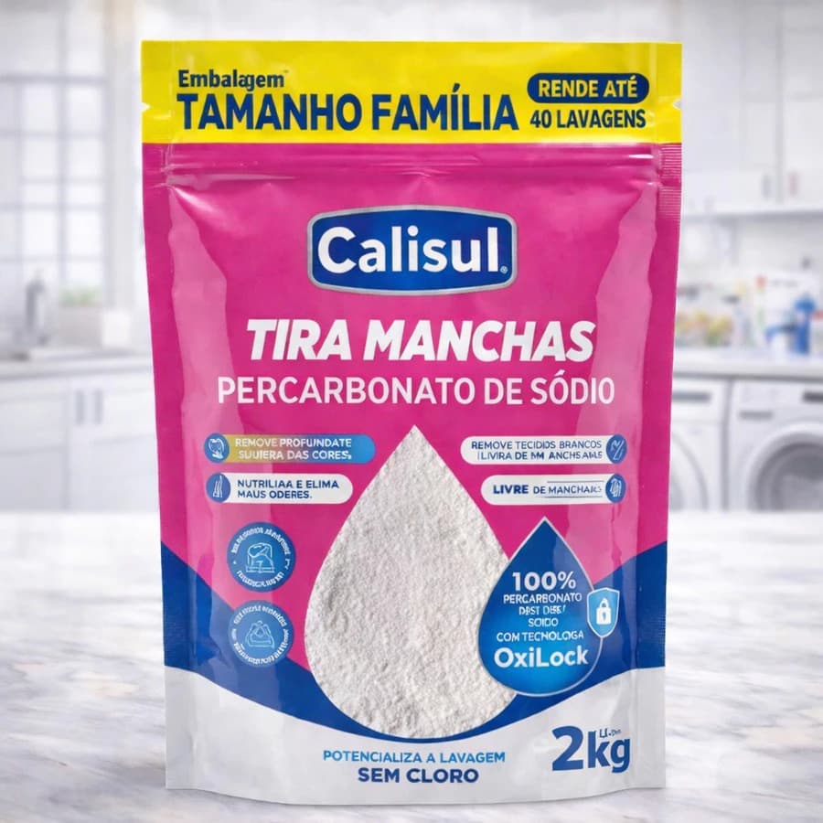 Percarbonato de Sódio Calisul Oxigênio Ativo Tira Manchas Branqueador Sem Cloro Alta Pureza