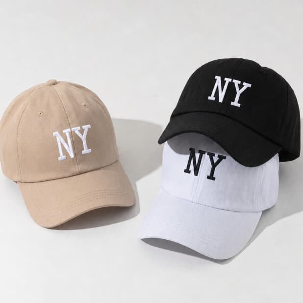 Boné Beisebol NY NYC New York Estampa Kit 3 Boné Aba Curva Camada Dupla Boné Feminino Masculino Unissex Regulável