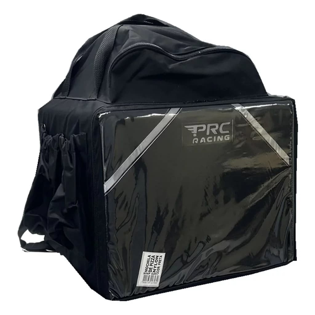 Mochila Bag Nylon entrega Pizza motoboy Piracapas(PRC Racing) Preta 45 Litros