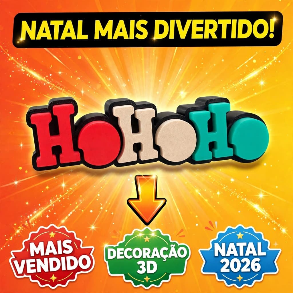 Letreiro HO HO HO Decorativo De Natal Impressão 3D Enfeite De Mesa Sala Balcão