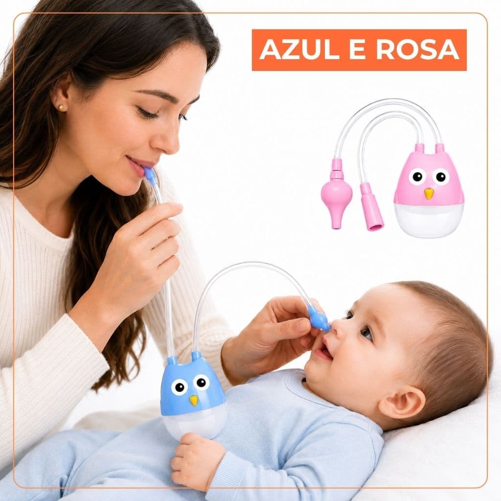 Aspirador Nasal para Bebe Infantil de Silicone com Sugador de Meleca e Catarro Higienico Coruja