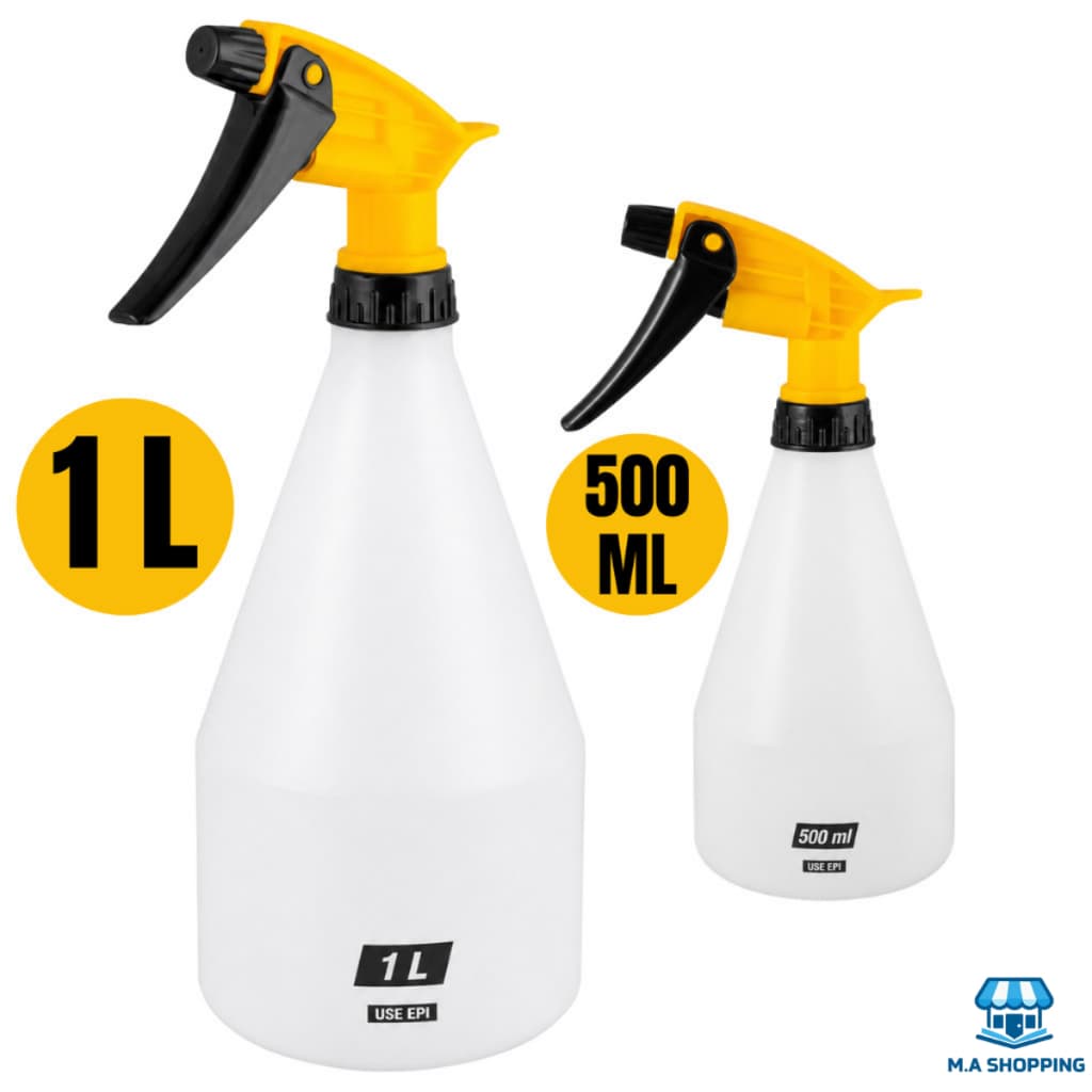 Kit Borrifadores Pulverizador Spray 500 ml + 1 Litro Gatilho Reforçado Limpeza Jardim Frasco