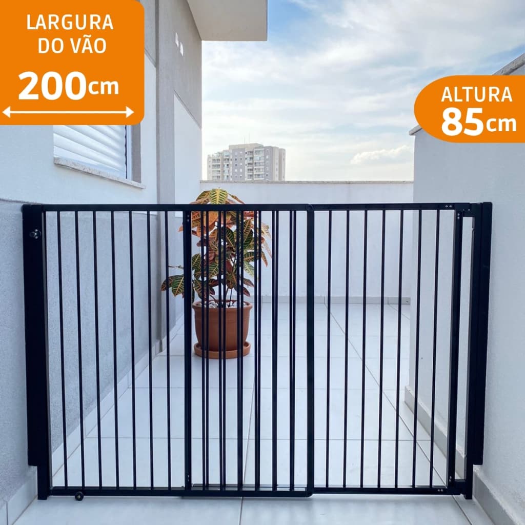 Portão de Segurança Criança e PET de Abrir e Correr Altura 85cm Largura Regulável 105 a 200cm