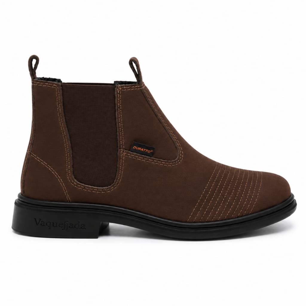 Botina Masculina Couro Vaquejada Country Costurada Vaqueiro