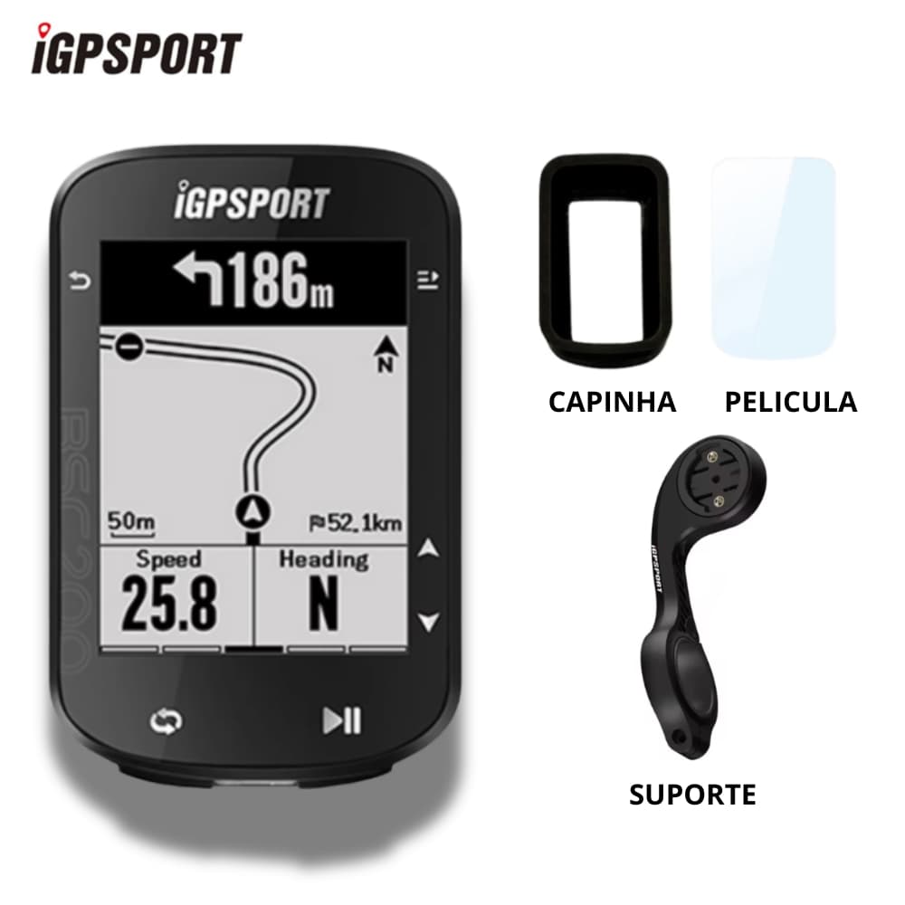 Ciclocomputador Igpsport BSC200 com GPS + Suporte