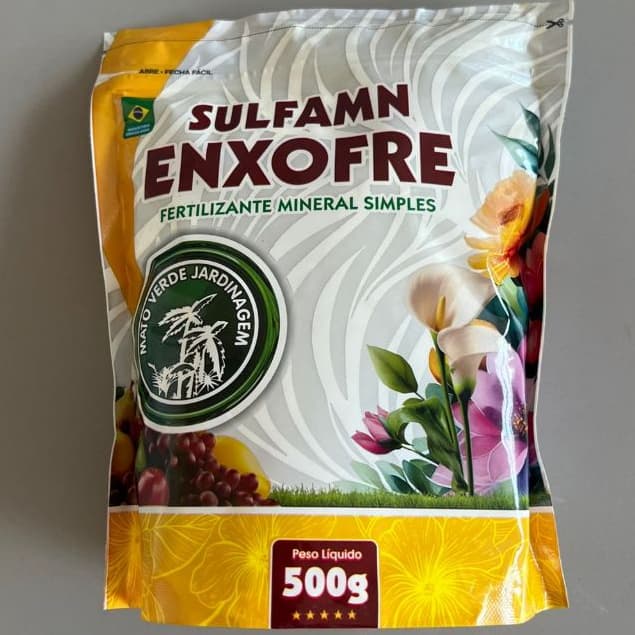 Enxofre  500 g Adubo Fertilizante mineral Mato Verde jardinagem