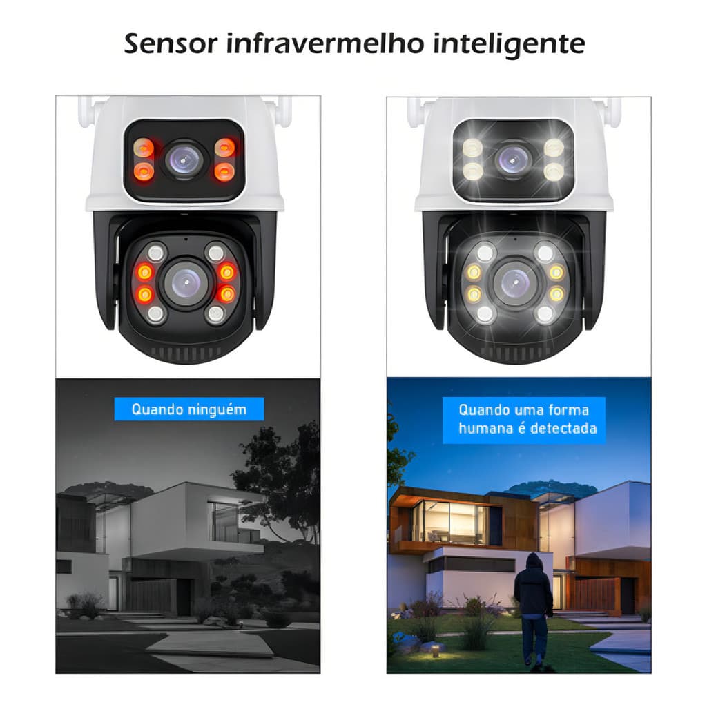 Câmera de segurança WiFI Smart Camera IPC-I100 IP Dual Camera com resolução 1080p branco