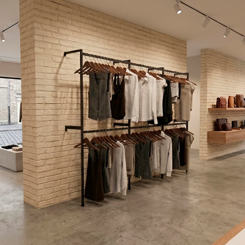 Arara Dupla 3M cabideiros | Closet Expositor e Organizador de Roupas Preto Dourado Rosê