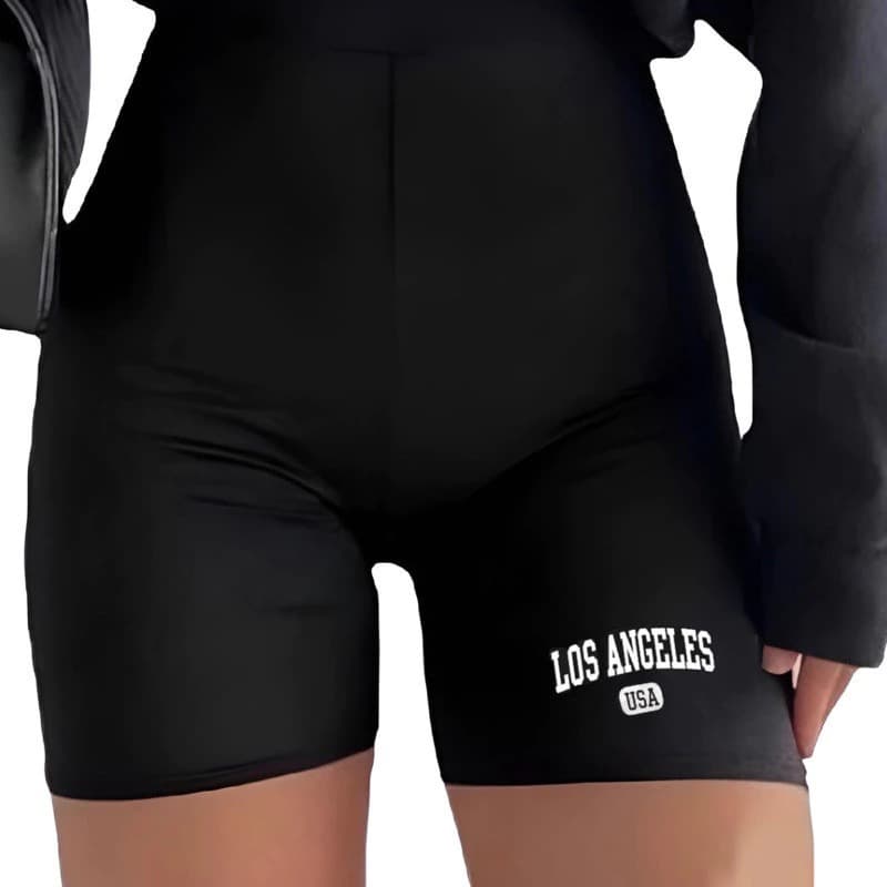 Shorts Feminino Suplex Short Academia Los Angeles Mulher Treino GYM Ciclista Moda Fit P M G GG Alta Qualidade Moda