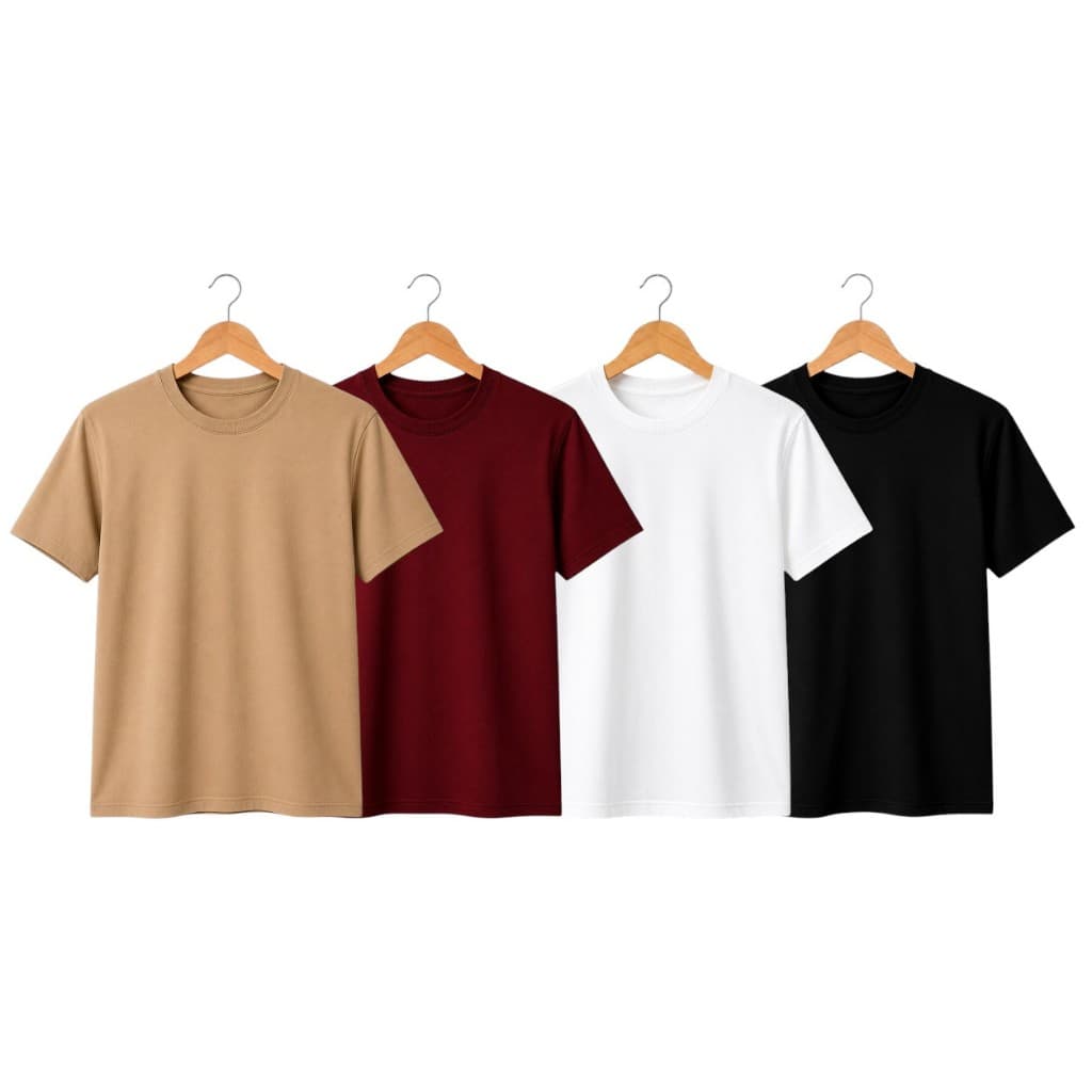 Kit 4 Camiseta Masculina Fino Traje Masculino Caimento Slim Algodão