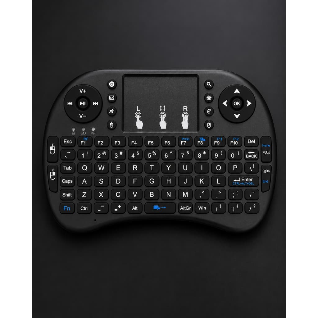 Mini Teclado Wireless S/ Fio Para Televisão Notebook Tv Box Preto