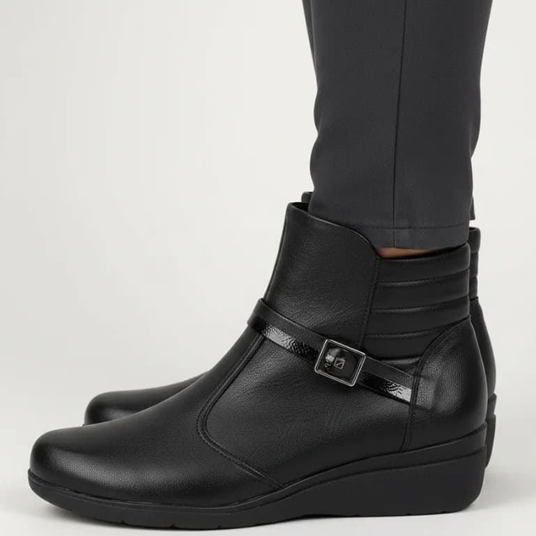 Bota Piccadilly Anabela Plataforma Com Zíper 117135
