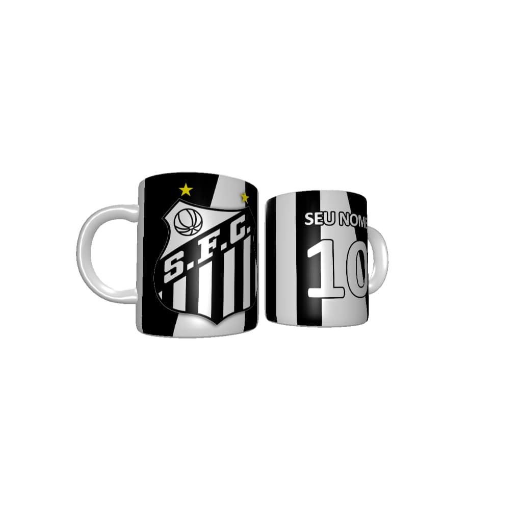 3 Canecas Time Torcedor Personalizada Santos - Futebol Presente Criativo Escolha a Sua
