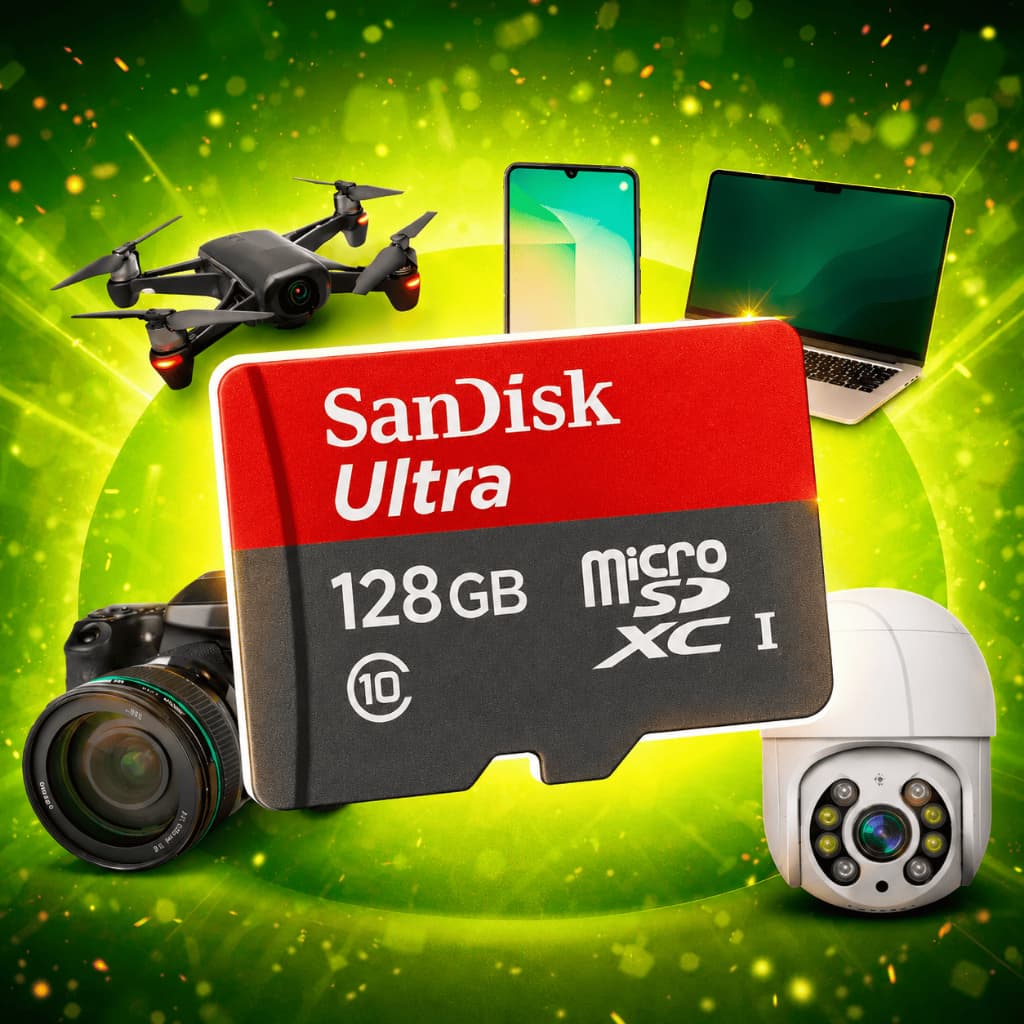 Cartão De Memória 128 Gb Para Câmeras Wi-fi Drones Micro Sd