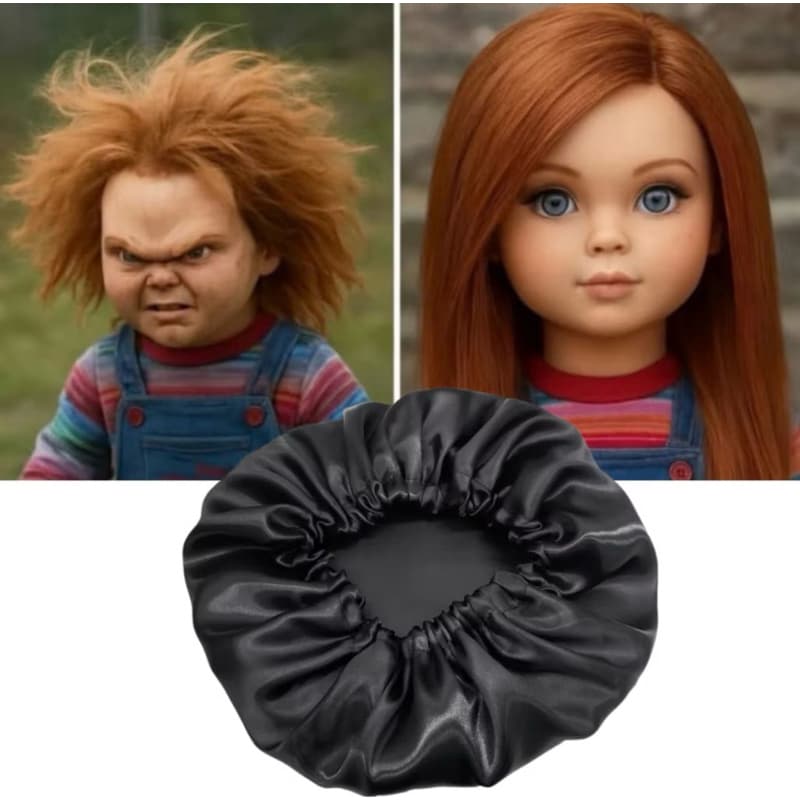 Touca de Cetim Antifrizz para Dormir Dupla Camada Elástica Ajustável Protege os Cachos Cabelos Crespos e Cacheados