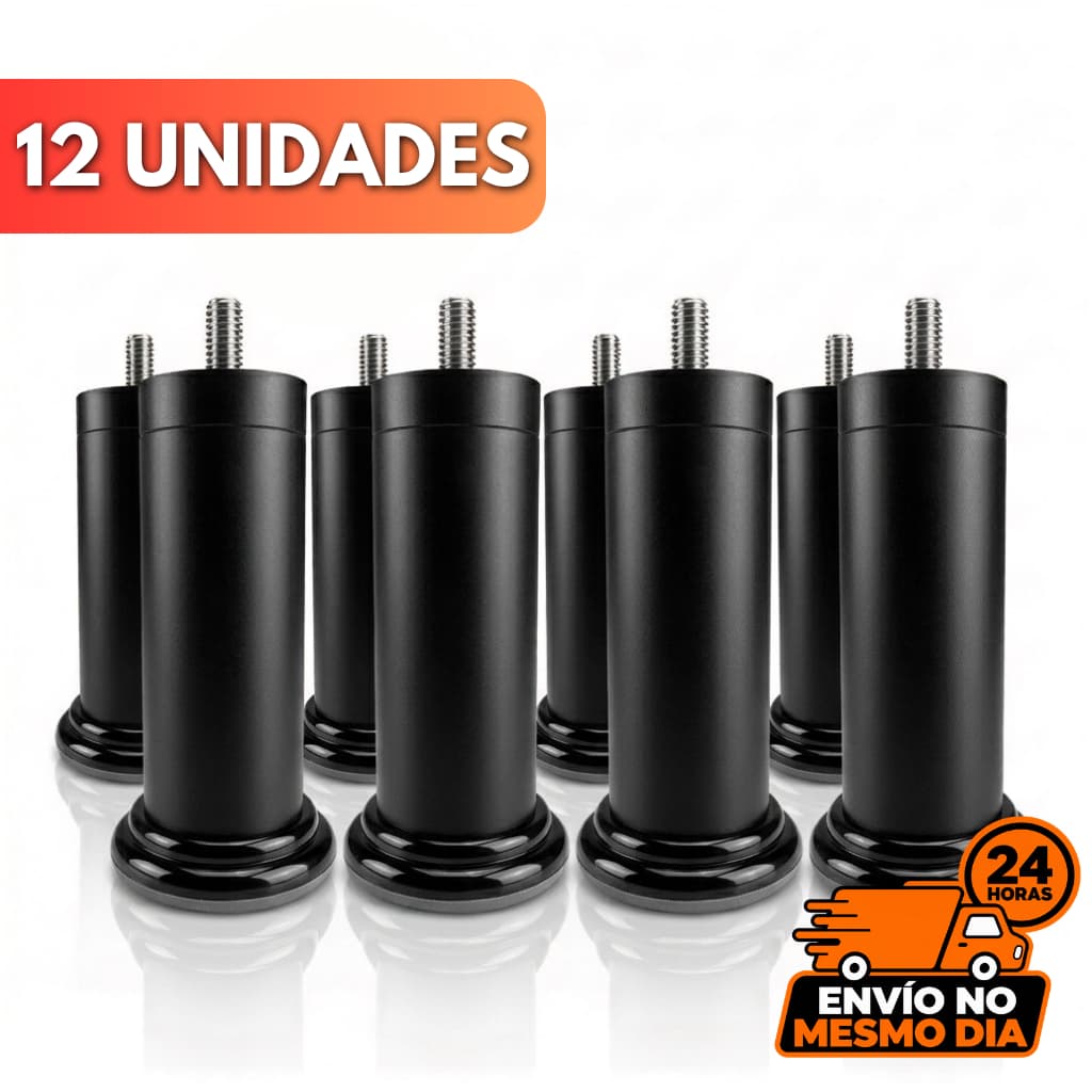 Kit 12 Pés Cama Box De 12cm Universal Com Parafuso Pezinho Plástico Reforçado Mais Altura