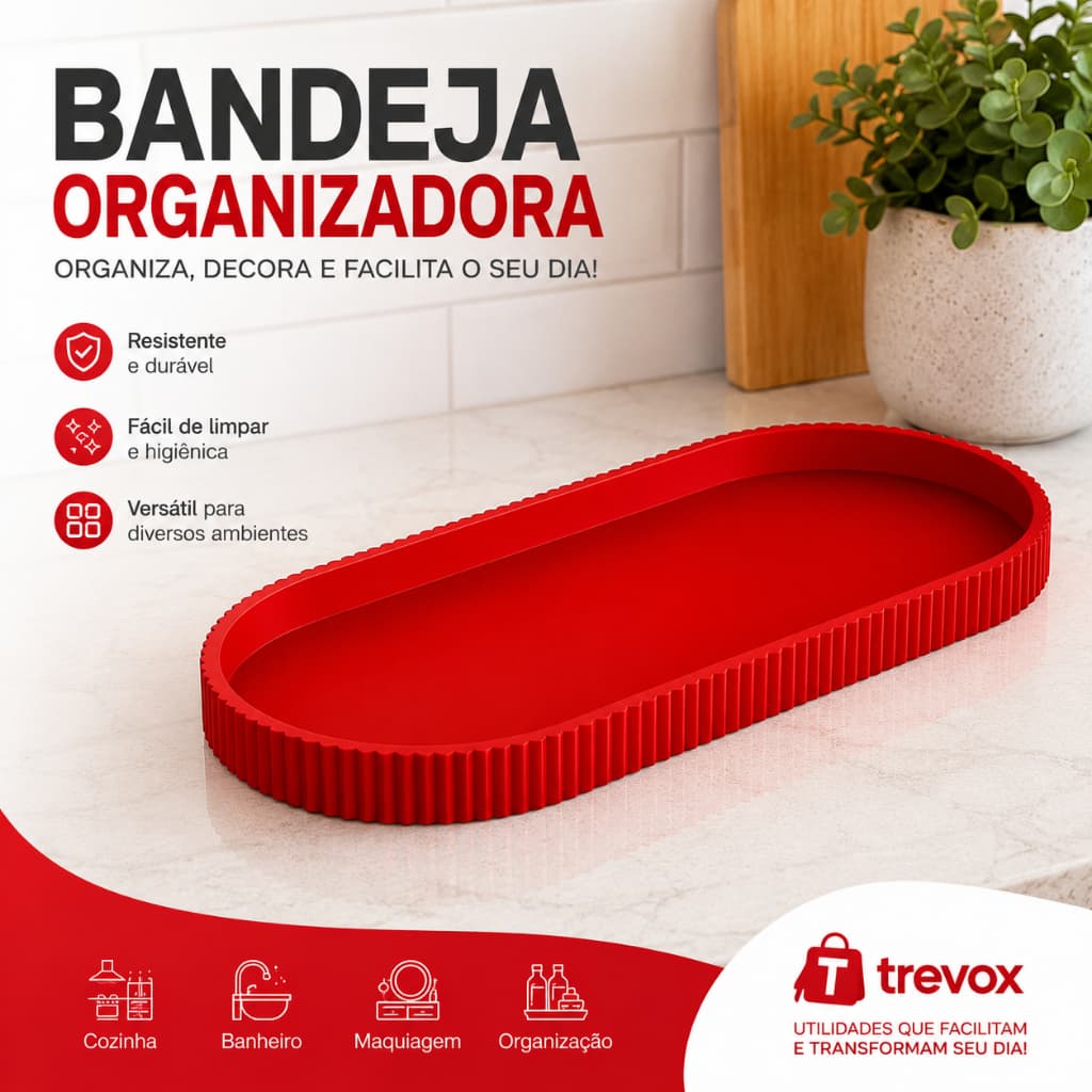 Bandeja Porta-Joias Organizadora Decorativa Multiuso para Joias, Perfumes e Acessórios