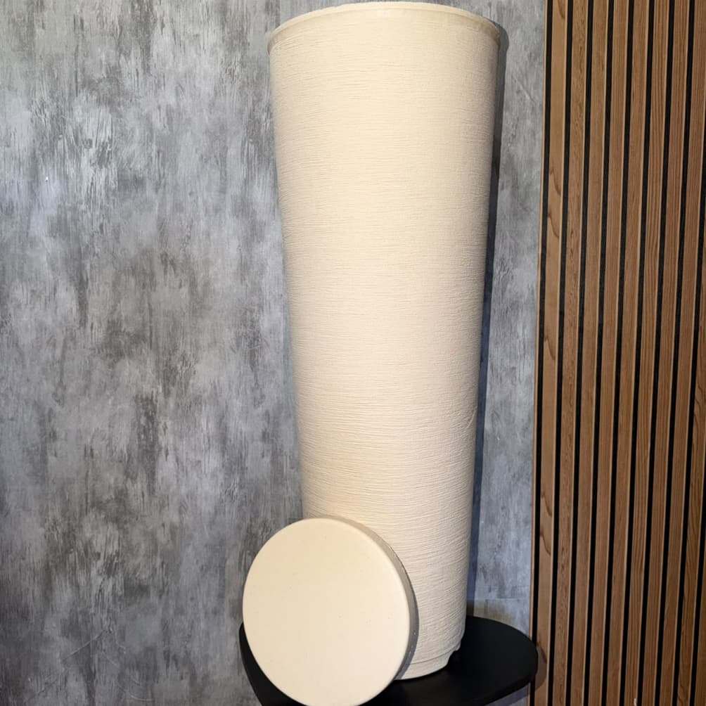 Vaso Grande Alto Plantas Decorativo Coluna Cone Ibiza Escovada 71cm Sala Jardim Luxo Moderno