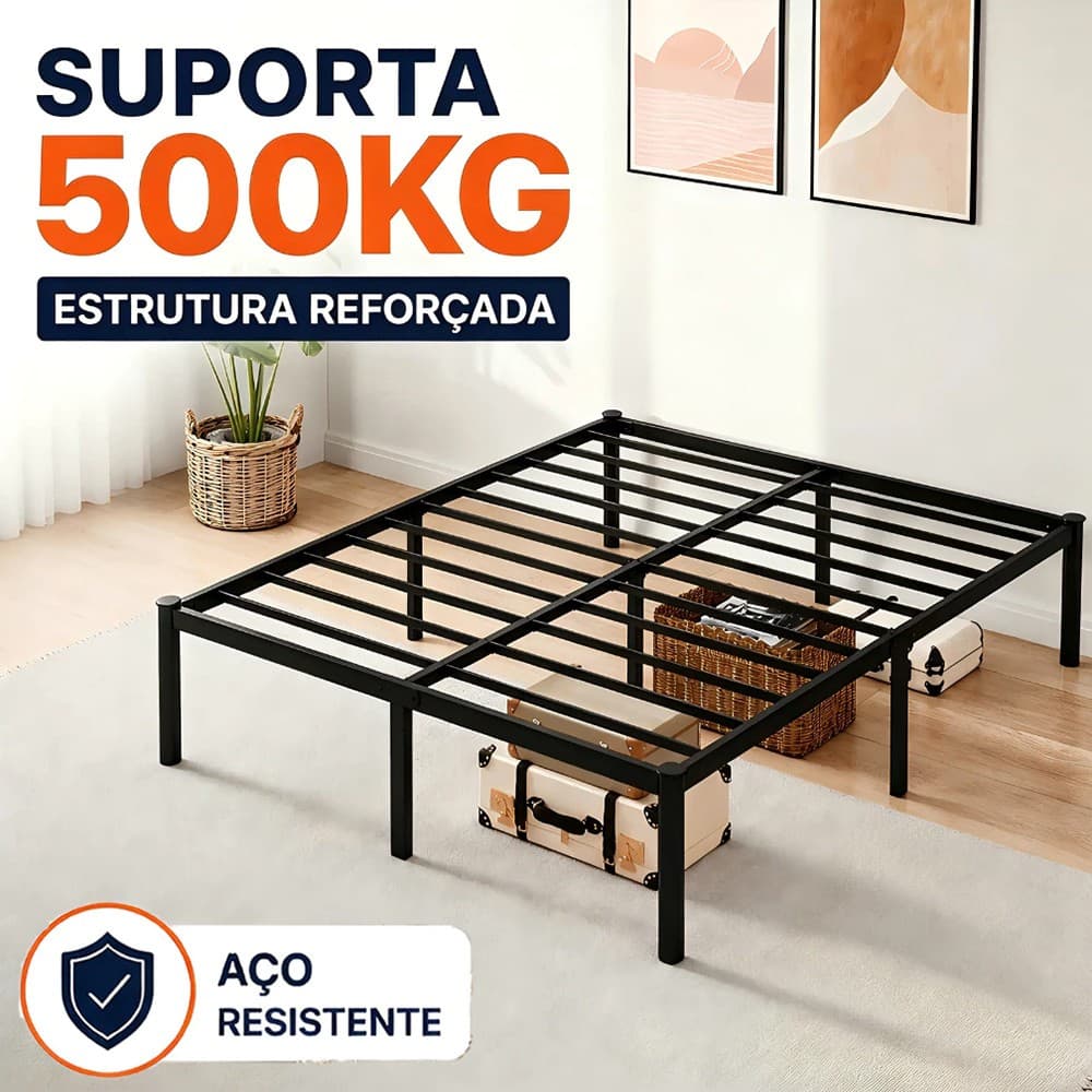 Estrutura Metálica Dobrável Para Ccama De Solteiro E Casal  Fácil De Instalar E Ddobrar Suporta 500 kg