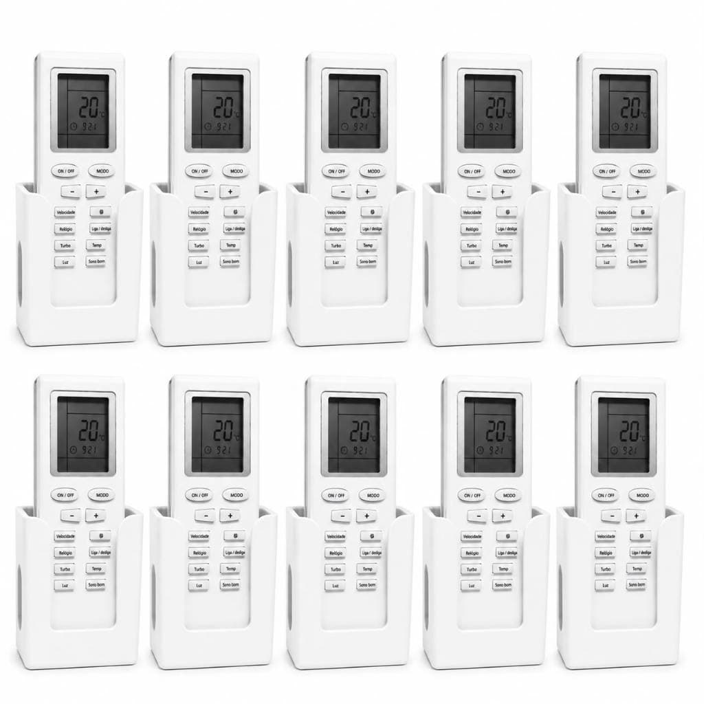 Kit 10 Suporte De Parede Porta Controle Remoto Universal Ar Tv Ventilador Casa Quarto Sala Organizar Sem Furar