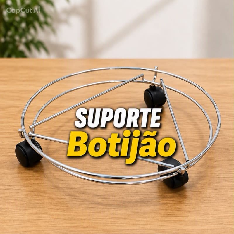 Suporte para Botijão de Gás com Rodinhas Aço Reforçado Base para Vaso Multiuso