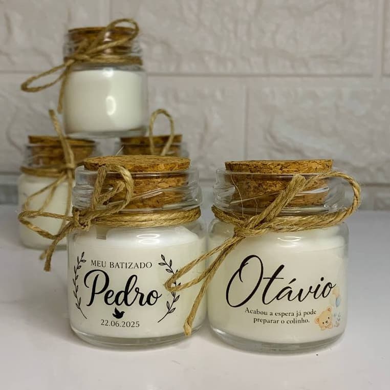 Kit Mini Velas Aromáticas Artesanais Personalizadas com tampa rolha | Mini Velas Aromáticas Personalizada
