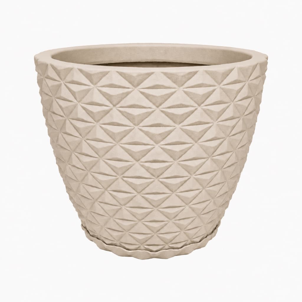 Vasos Para Plantas Diamante Tamanho M com Prato Coletor - Vaso Decorativo em Polietileno
