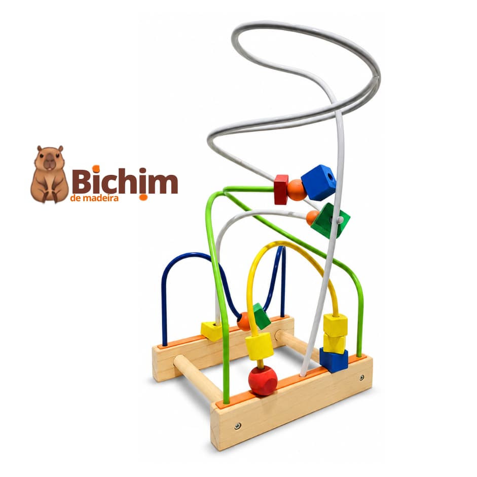 Brinquedo Pedagógico Aramado Montanha Russa Educativo Tamanho G Montessori Em Madeira Divertido