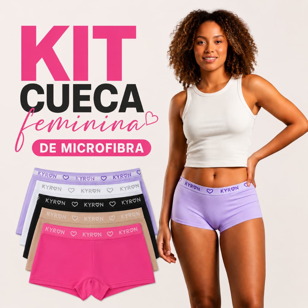Kit Calcinha Boxer Feminina Microfibra Confortável 2 3 5 ou 10 Unidades