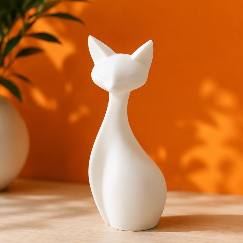 Gato Decorativo Estátua Minimalista Moderna Felino Elegante Decoração Sala Mesa Quarto Cozinha Casa Presente Especial